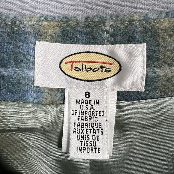 Talbots Wool REAL TRUE WRAP SKIRT Size 8 Plaid Fringe Academia Grunge Y2K 90s - Picture 8 of 12